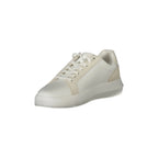 CALVIN KLEIN Scarpe Sneakers Uomo Bianche con Stampa e Dettagli a Contrasto
