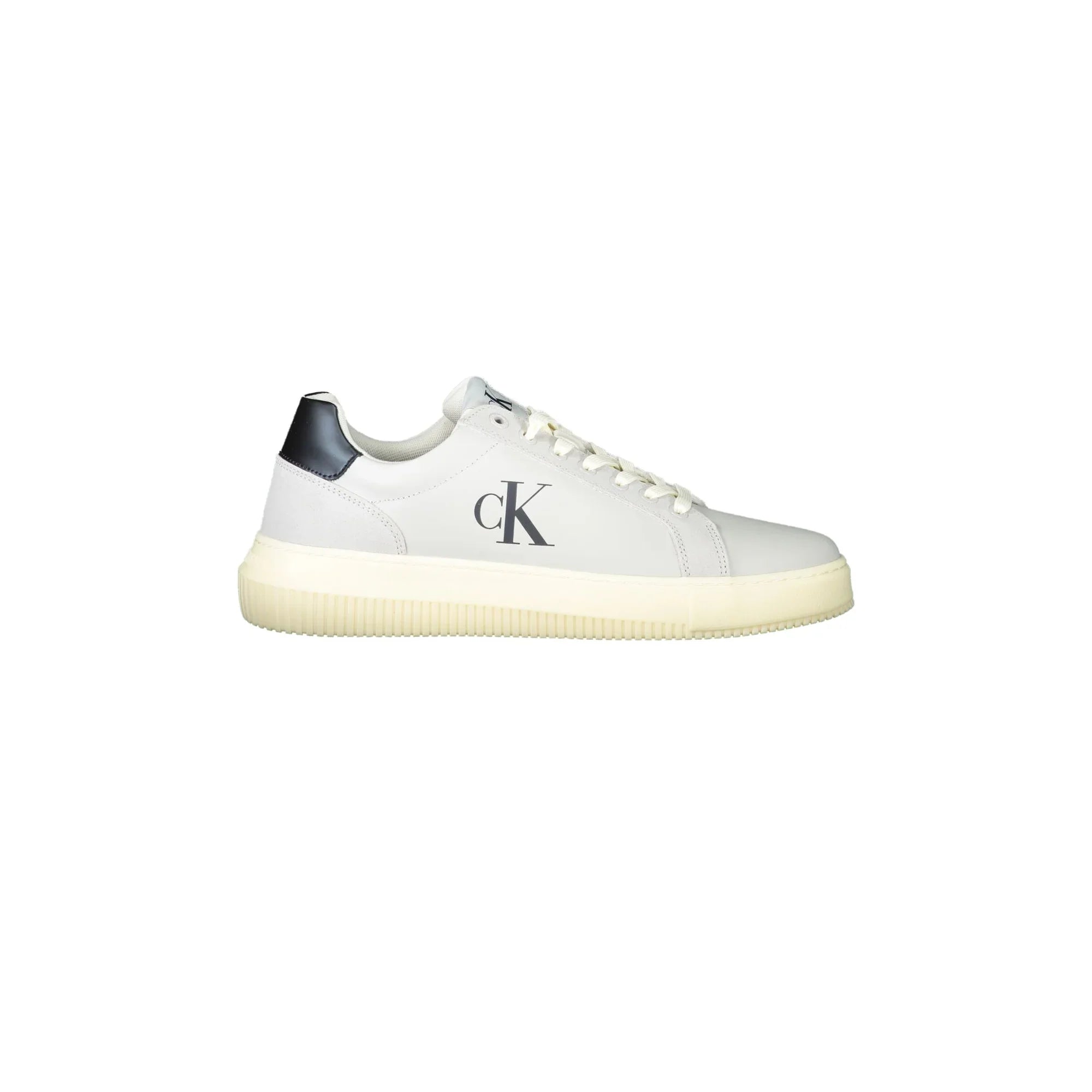 CALVIN KLEIN Men's Gray Sneakers with Contrast Details and Removable Footbed
