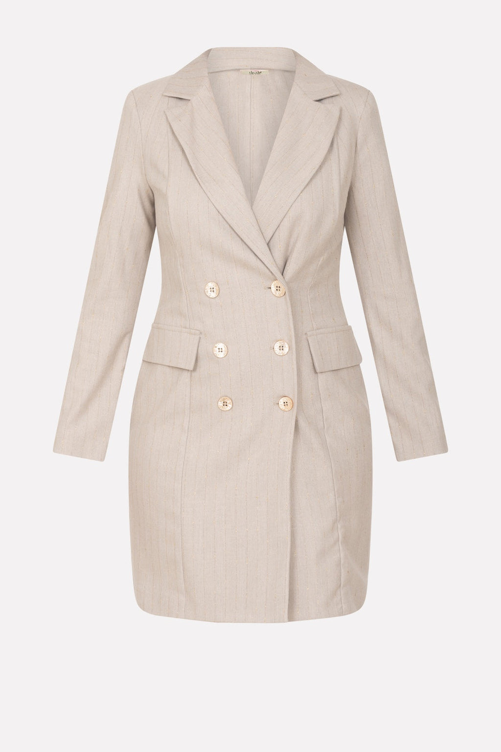 Elegant pinstripe double-breasted suit with lurex thread for special occasions