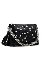 DESIGUAL Women's Black Polka Dot Handbag with Shoulder Strap and Chain