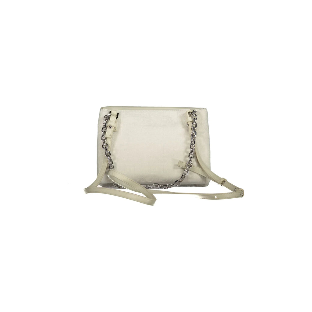 Calvin Klein Women's Beige Bag with Chain Handle and Removable Shoulder Strap