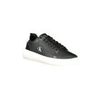 CALVIN KLEIN Scarpe Sneakers Uomo Nere con Dettagli Bianchi e Plantare Removibile