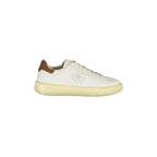 BLAUER Sneakers Uomo Bianche con Dettagli Marroni e Logo