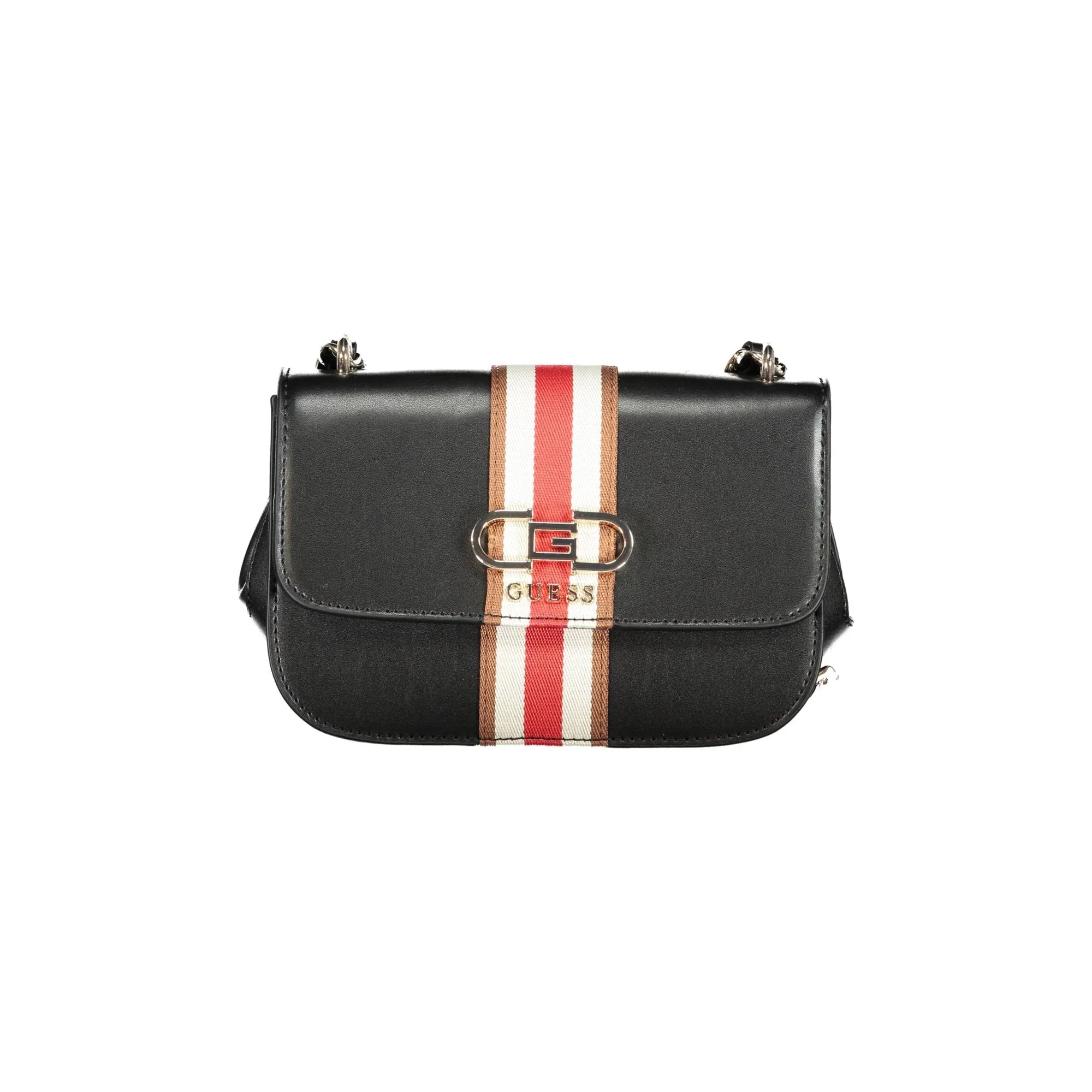 GUESS JEANS Women's Black Nelka Shoulder Bag with Chain