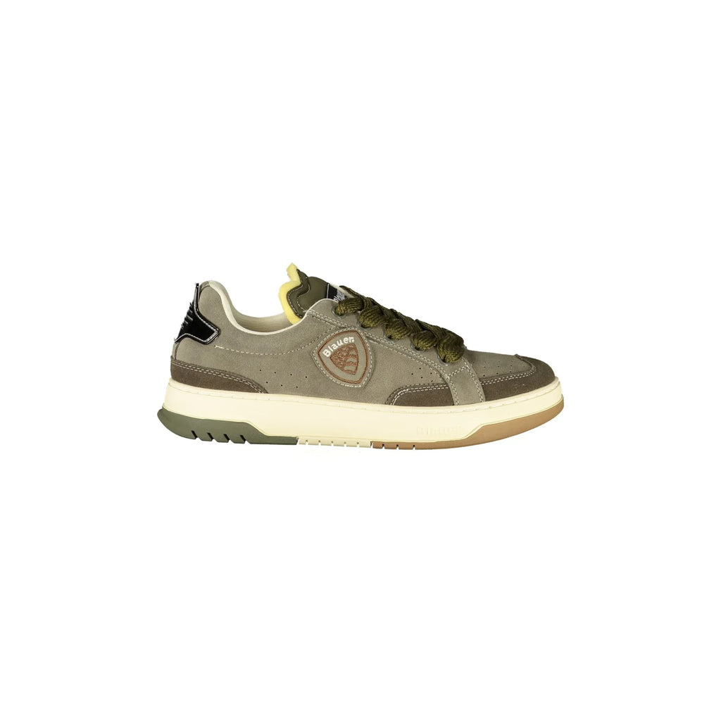 BLAUER Sneakers Uomo Verdi con Lacci e Dettagli a Contrasto