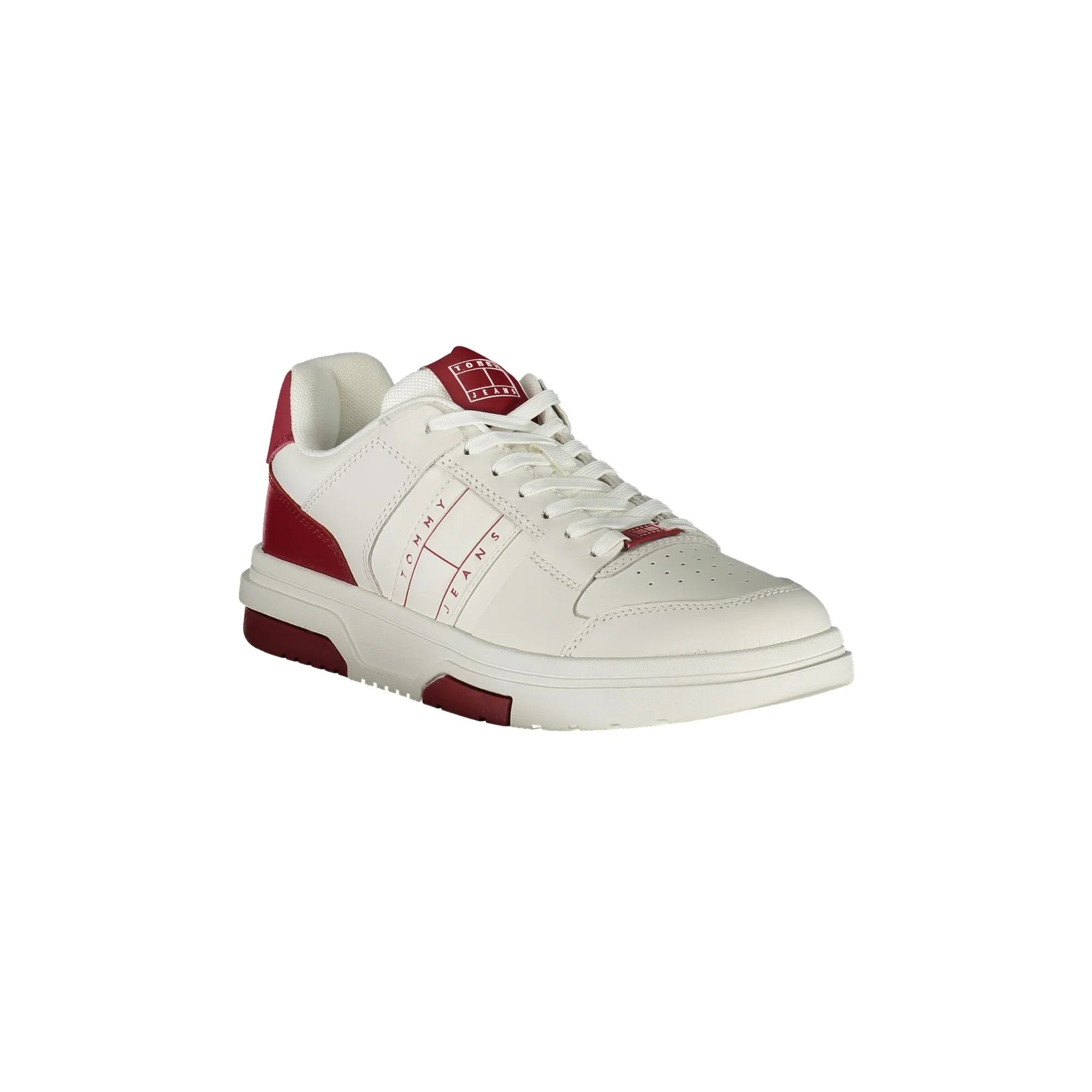 TOMMY HILFIGER Men's Red Sneakers with Contrast Details and Removable Insole