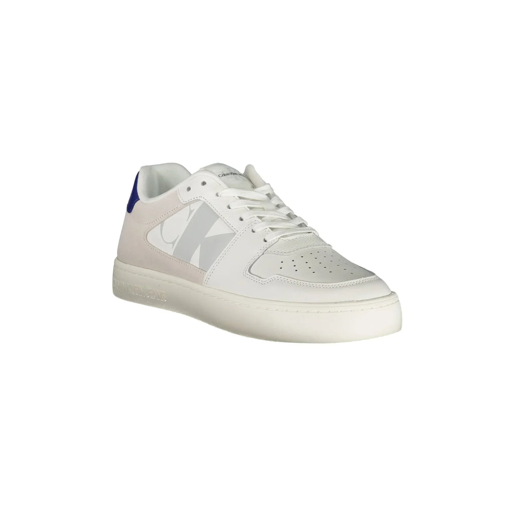 CALVIN KLEIN Scarpe Sneakers Uomo Bianche con Dettagli a Contrasto