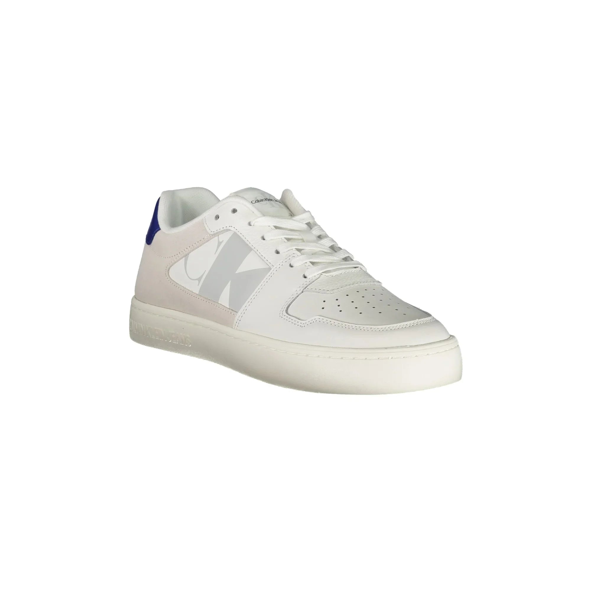CALVIN KLEIN Men's White Sneakers with Contrast Details
