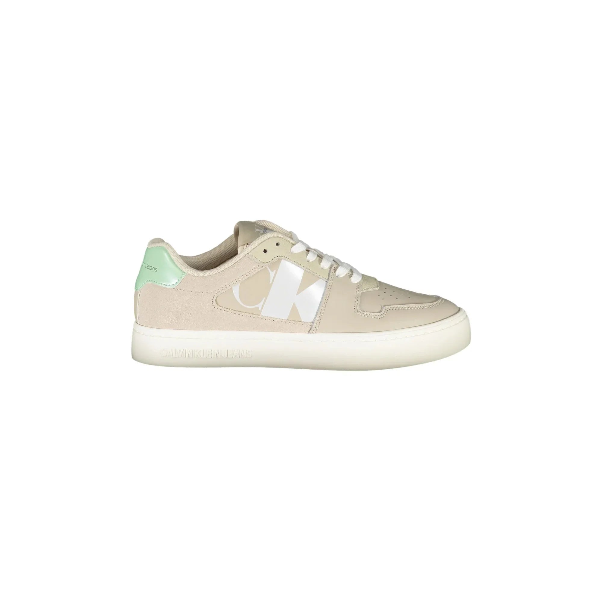 CALVIN KLEIN Women's Beige Sneakers with Contrast Details