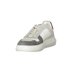 CALVIN KLEIN Scarpe Sneakers Uomo Bianche con Dettagli Grigio Verde e Nero