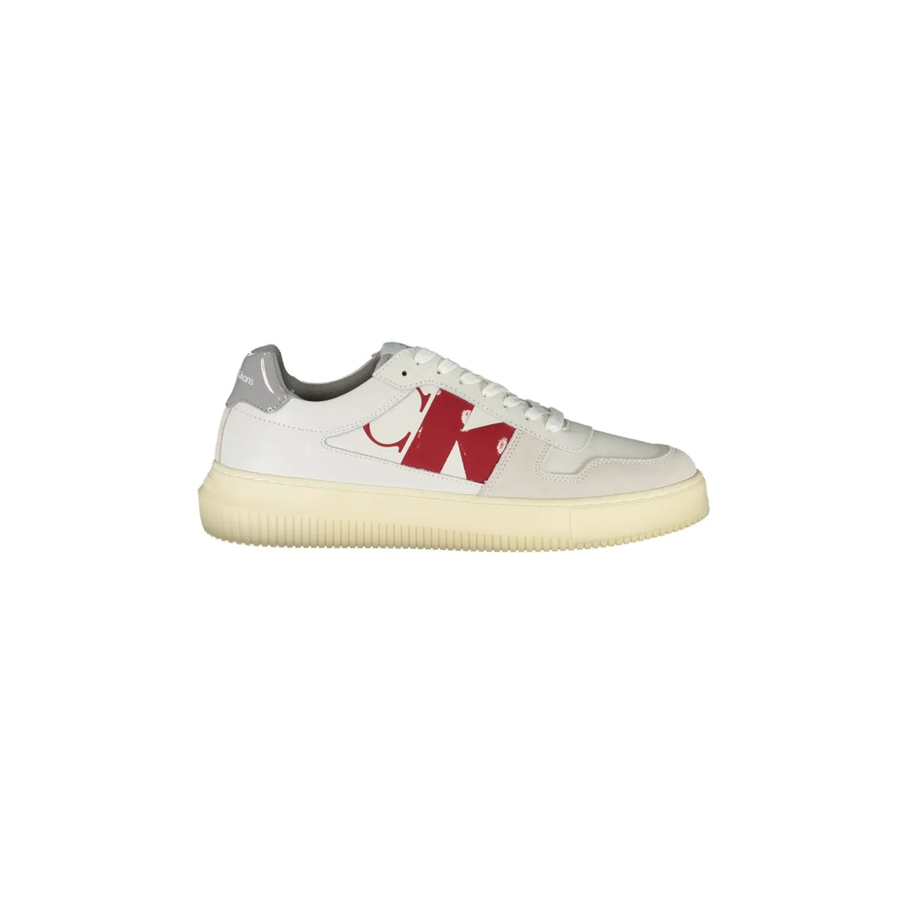 CALVIN KLEIN Scarpe Sneakers Uomo Bianche con Dettagli a Contrasto