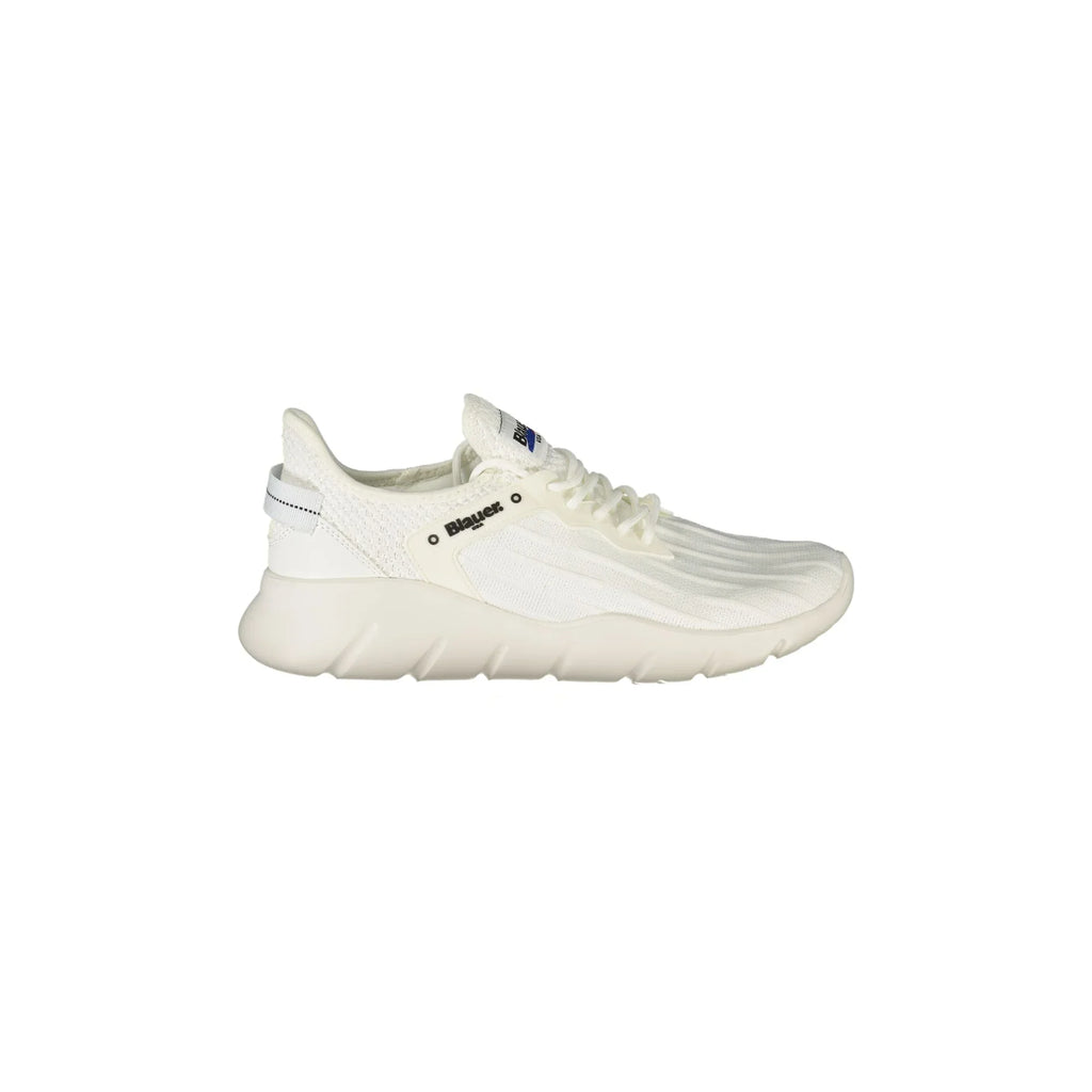 BLAUER Sneakers Uomo Bianche con Lacci e Dettagli a Contrasto
