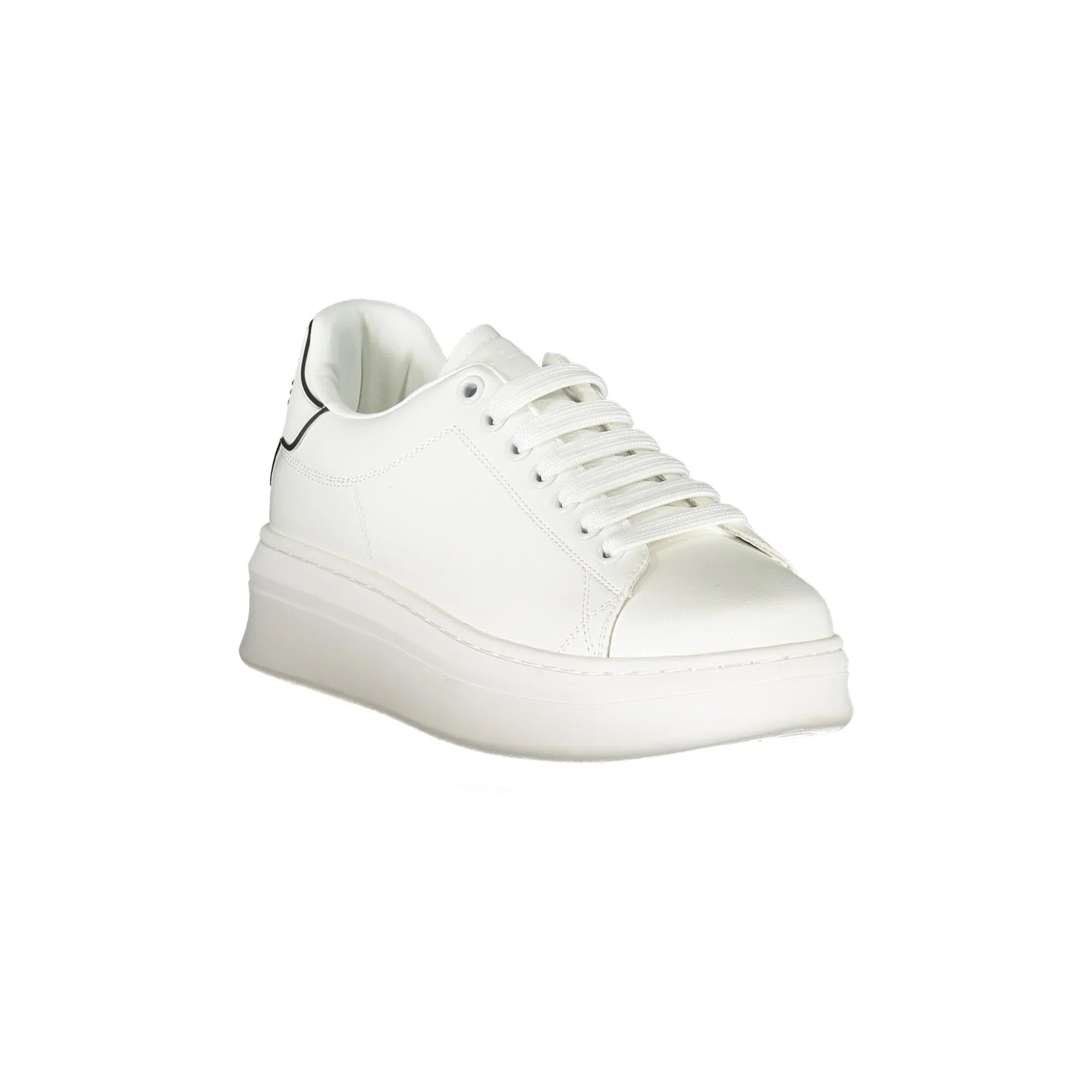 GAELLE PARIS Women's White Sneakers with Contrast Details