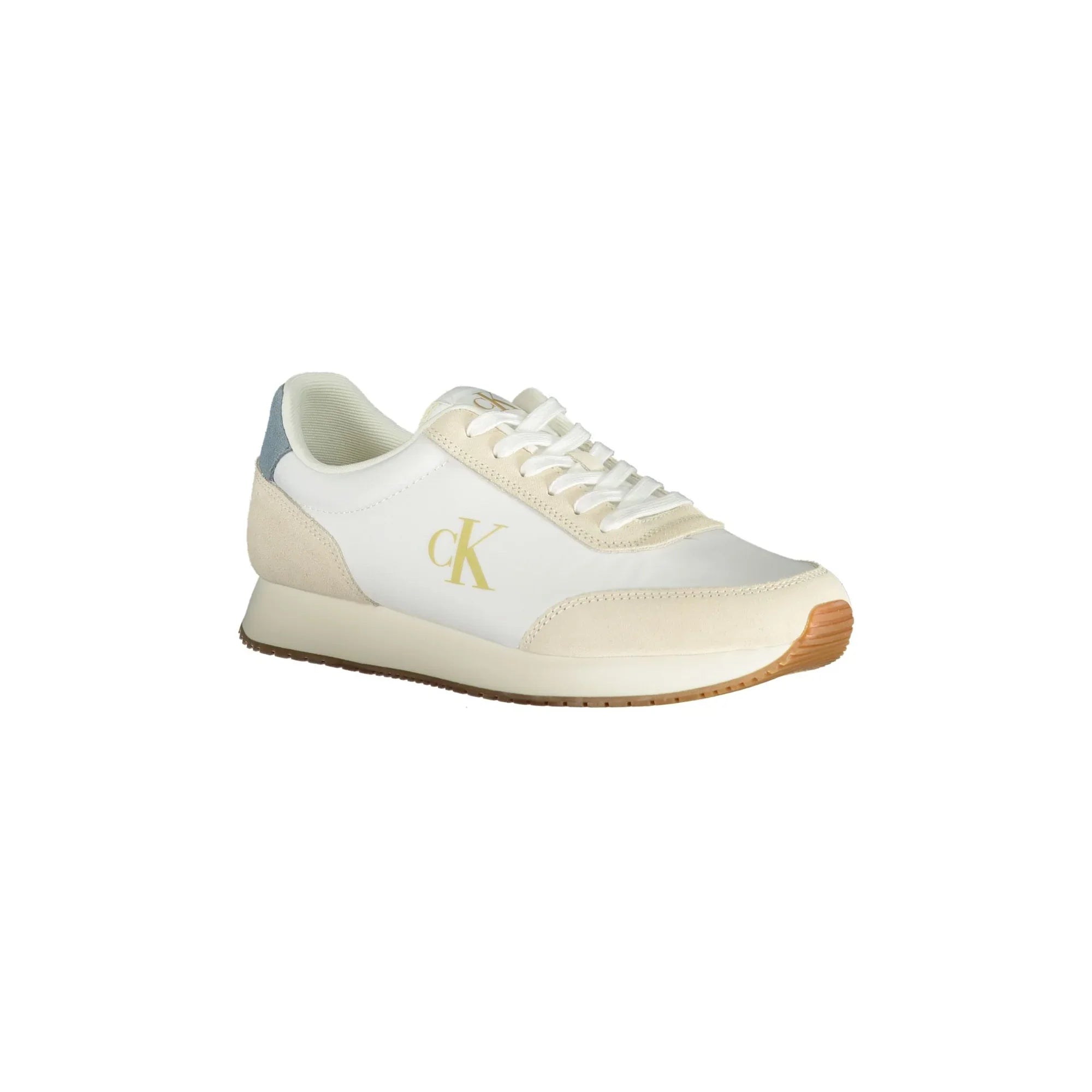 CALVIN KLEIN Men's White Sneakers with Blue Details