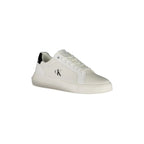 CALVIN KLEIN Scarpe Sneakers Uomo Bianche con Dettagli Neri e Plantare Removibile