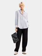 DESIGUAL Women's Black Polka Dot Handbag with Shoulder Strap and Chain