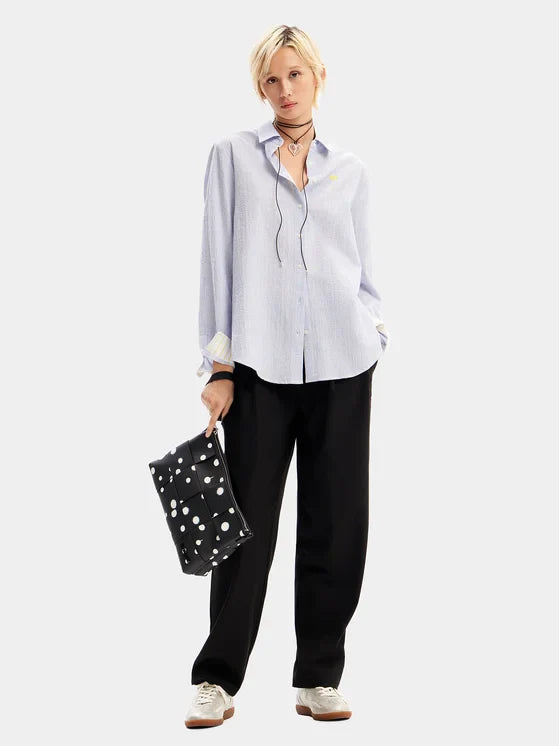 DESIGUAL Women's Black Polka Dot Handbag with Shoulder Strap and Chain