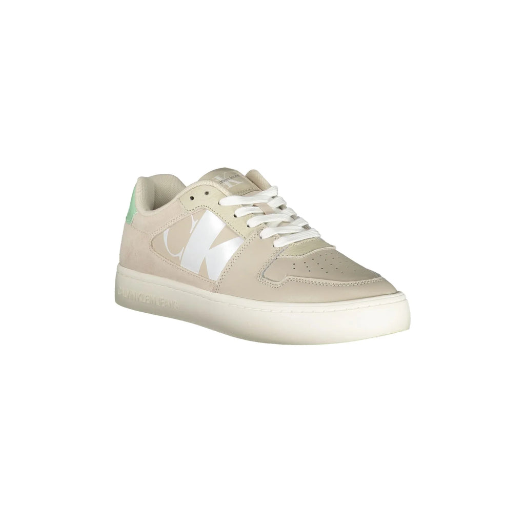 CALVIN KLEIN Scarpe Sneakers Beige da Donna con Dettagli a Contrasto