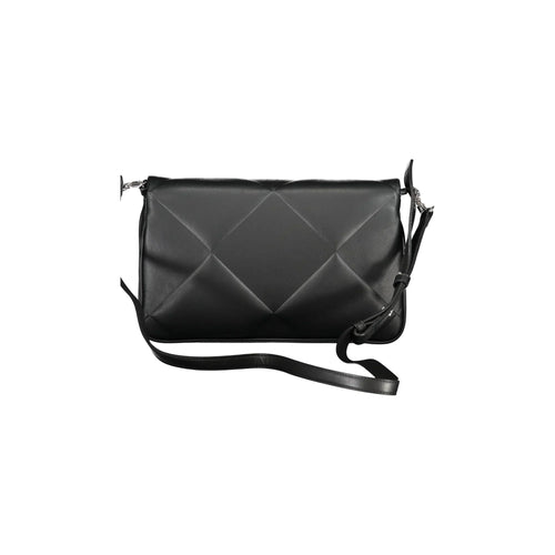 Calvin Klein Women's Black Bag with Adjustable Shoulder Strap and Contrast Details