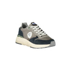 BLAUER Sneakers Uomo Grigie con Lacci e Dettagli a Contrasto