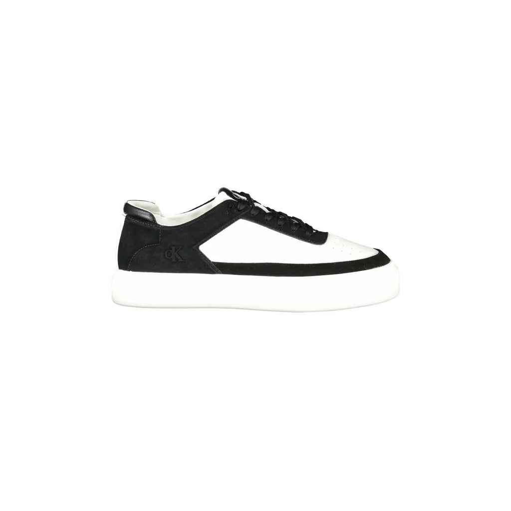 CALVIN KLEIN Sneakers Uomo Bianche con Lacci e Dettagli in Nero