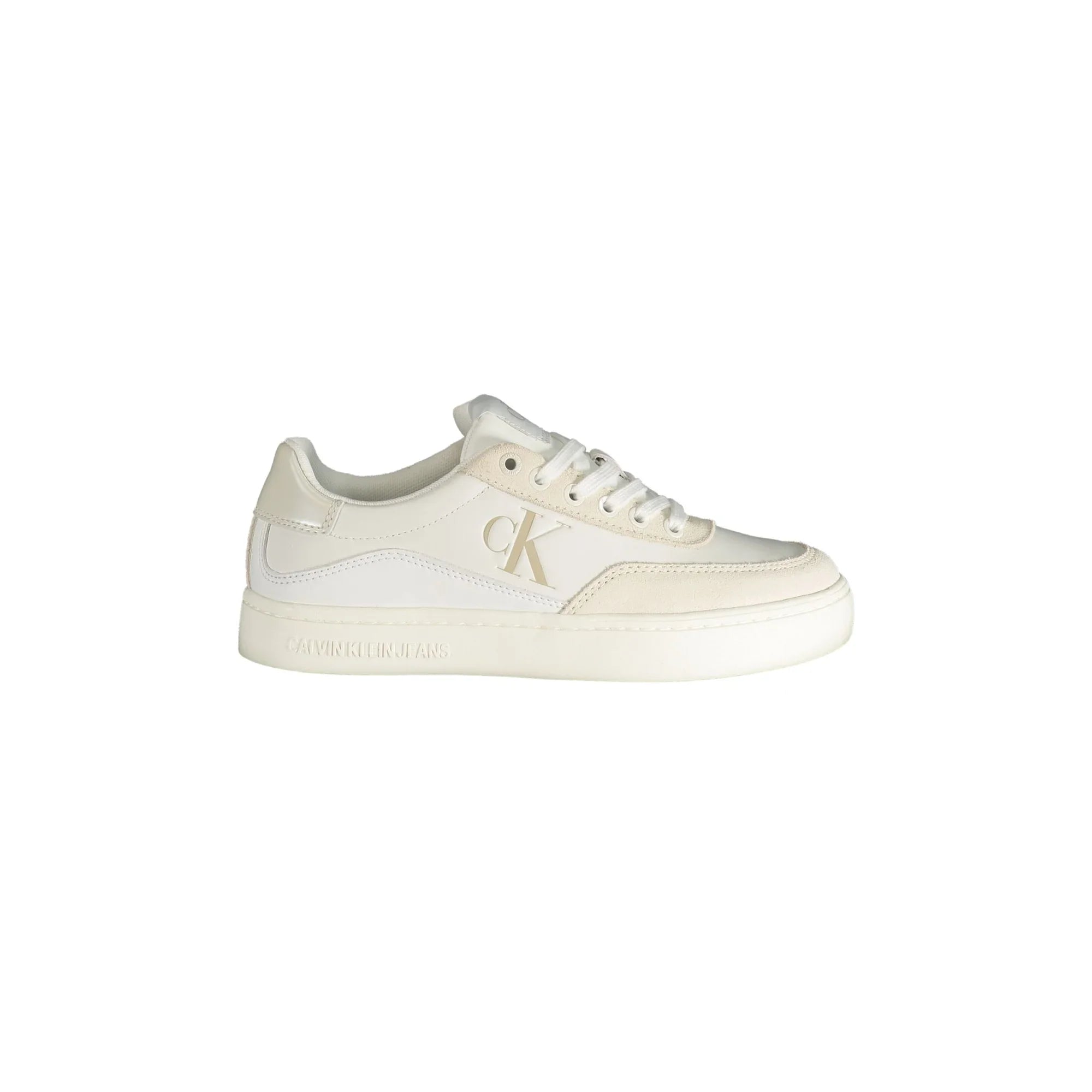 CALVIN KLEIN Women's White Sport Shoes with Contrast Details