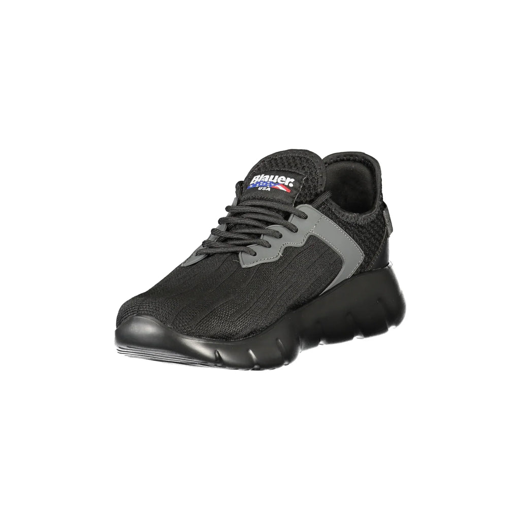 BLAUER Sneakers Uomo Nere con Lacci e Dettagli a Contrasto