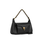 COCCINELLE Women's Black Shoulder Bag, Genuine Leather, Beat Generation