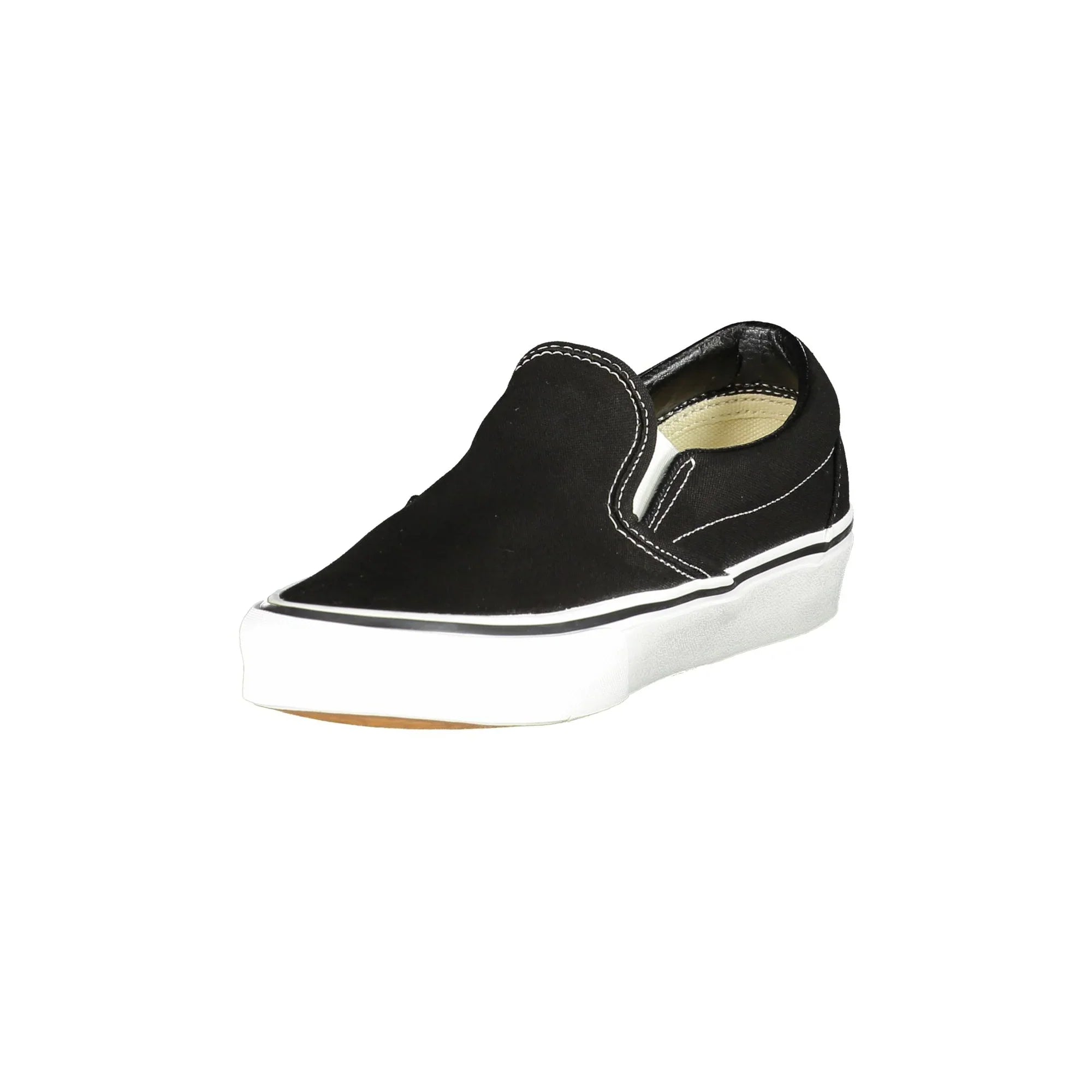 VANS Women's Black Slip-On Sneakers with Contrast Details
