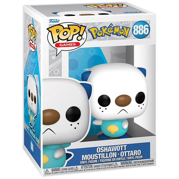 Funko Pop! Games Pokemon (886) - Oshawott Vinyl Figure 9Cm Dewott Water Evo