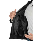 Biker Giacca In Vera Pelle Nera Uomo Slim Particolari Spalle Rindway