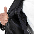 Men's Slim Four-Pocket Black Genuine Leather Biker Jacket Rindway