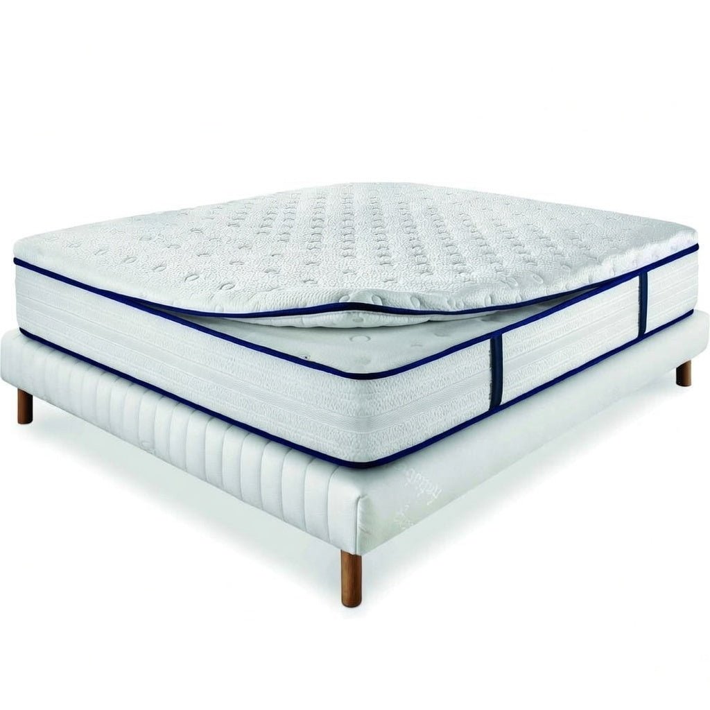 King-size pocket spring mattress plus removable memory foam topper H35 cm - GIOVE