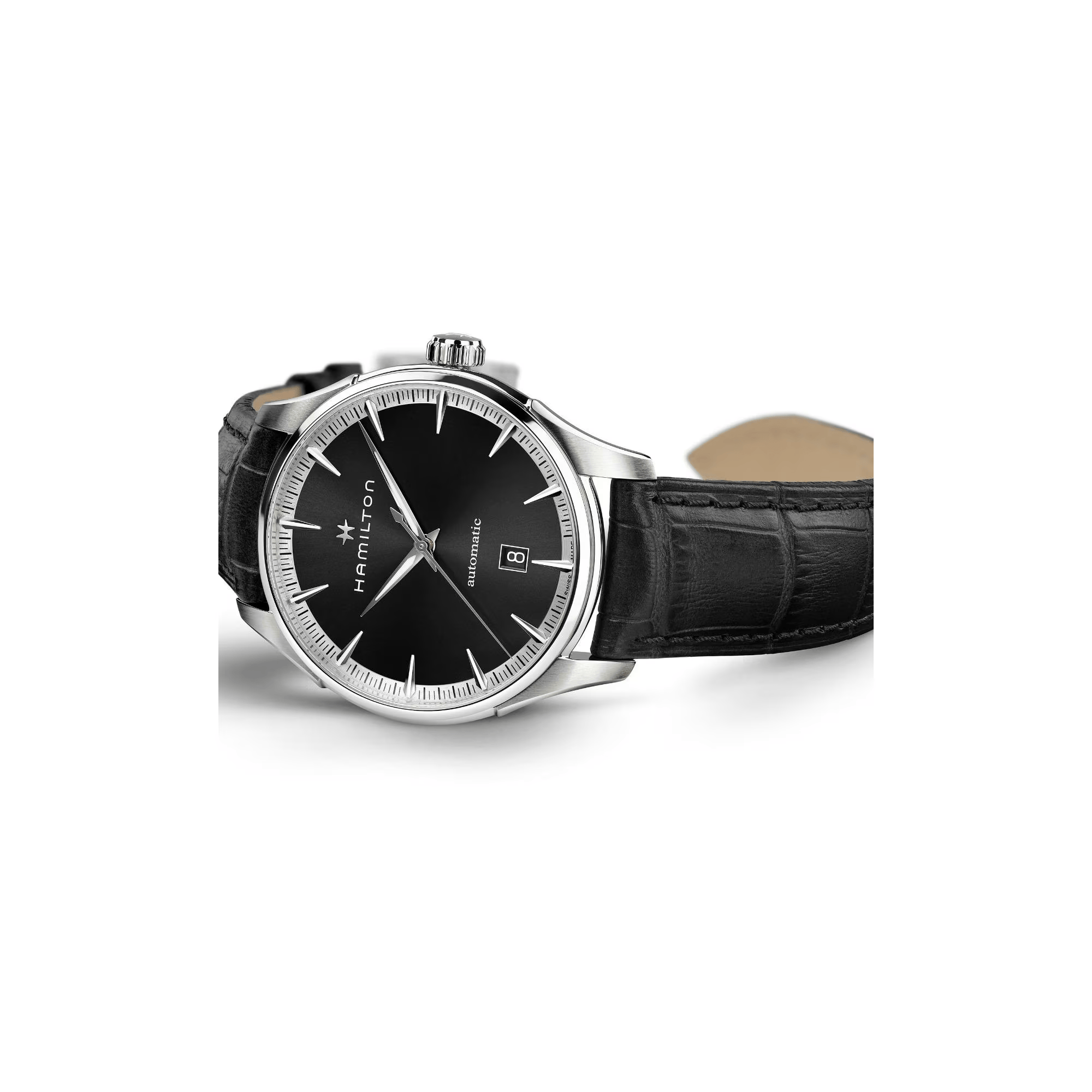 Hamilton Jazzmaster Automatic Black 40mm – black leather strap