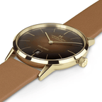 Hamilton American Classic H3873 – Intra-matic automatic with brown dial and yellow PVD coating