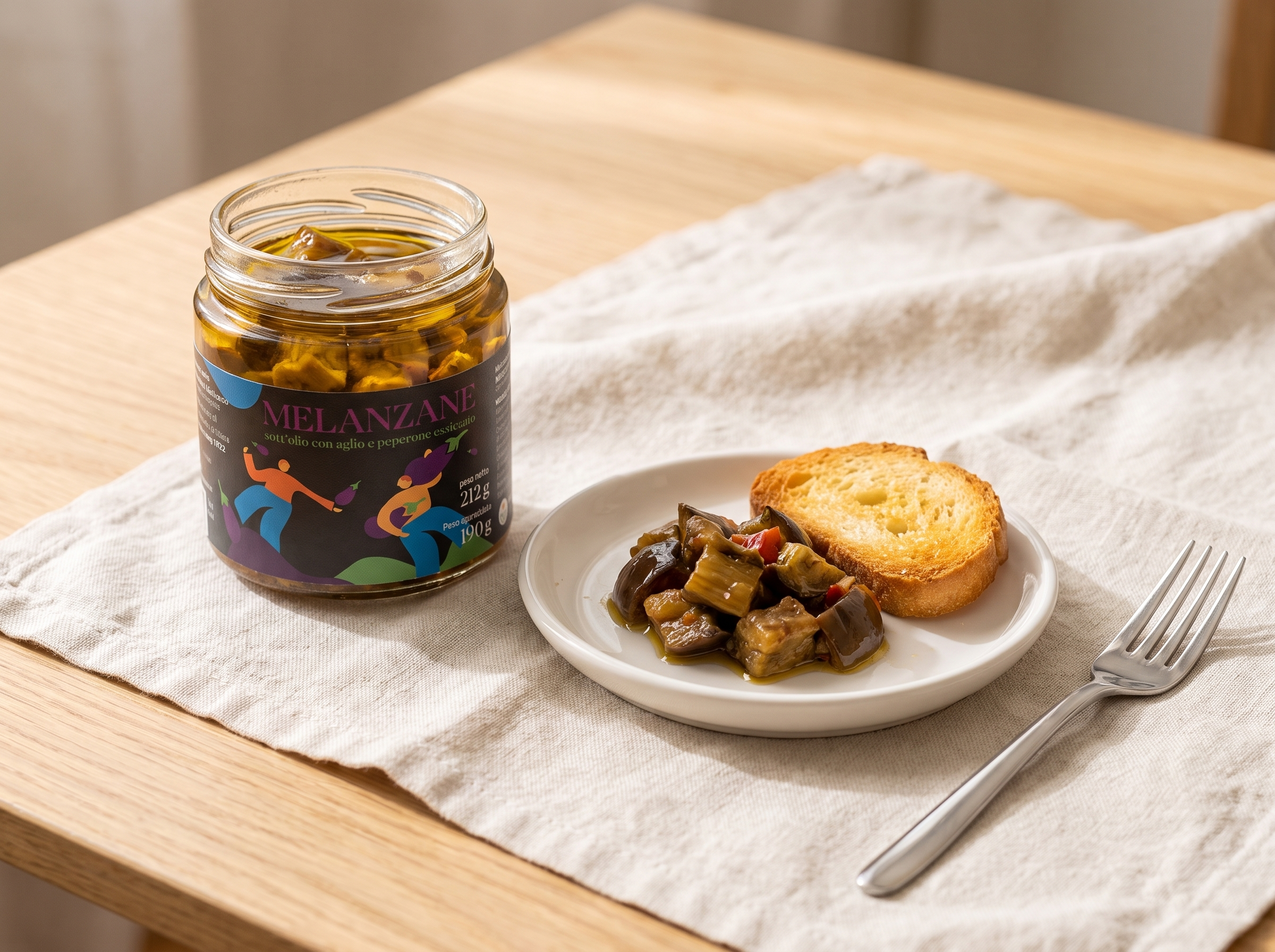 Artisanal Aubergines in EVO Oil - Traditional Appetizer
