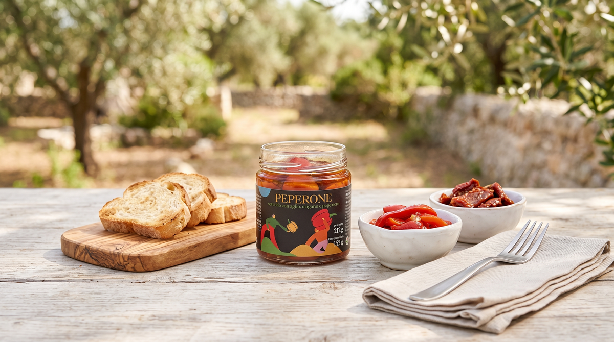 Artisan Bell Peppers in EVO Oil - Mediterranean Appetizer