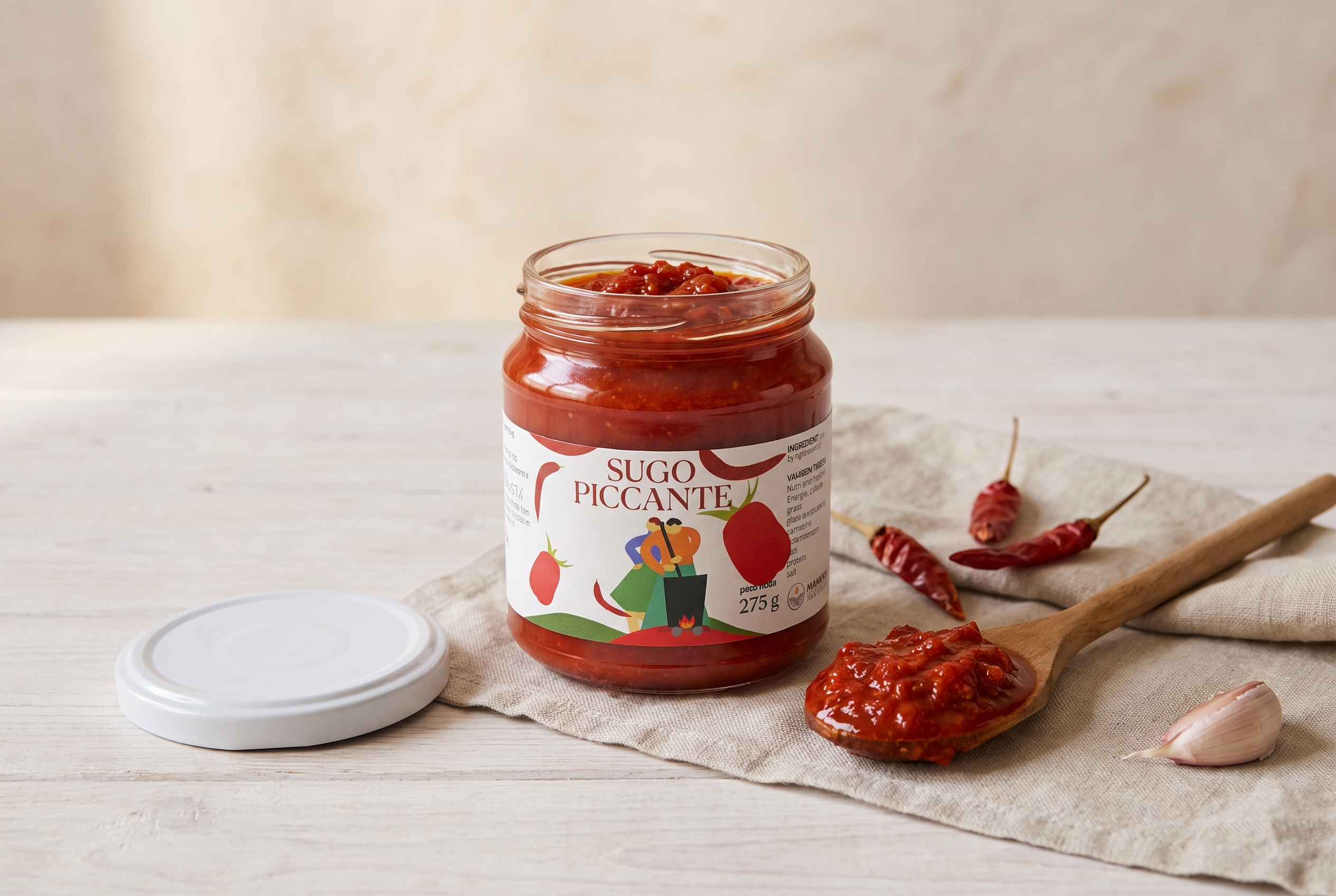 Sugo all'Arrabbiata Artigianale - Piccante, con Peperoncino e Olio EVO