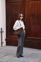 Elsa - Suede Leather Boat Tote Bag
