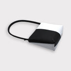 Aria - Apple Leather Midi Shoulder Bag Black & White