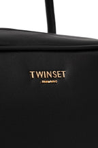TWINSET Women's Black Boston Bag with Removable Shoulder Strap