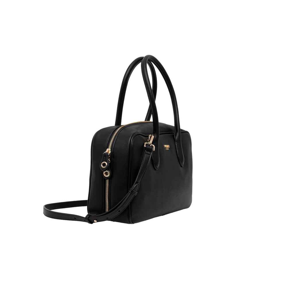 TWINSET Women's Black Boston Bag with Adjustable Shoulder Strap