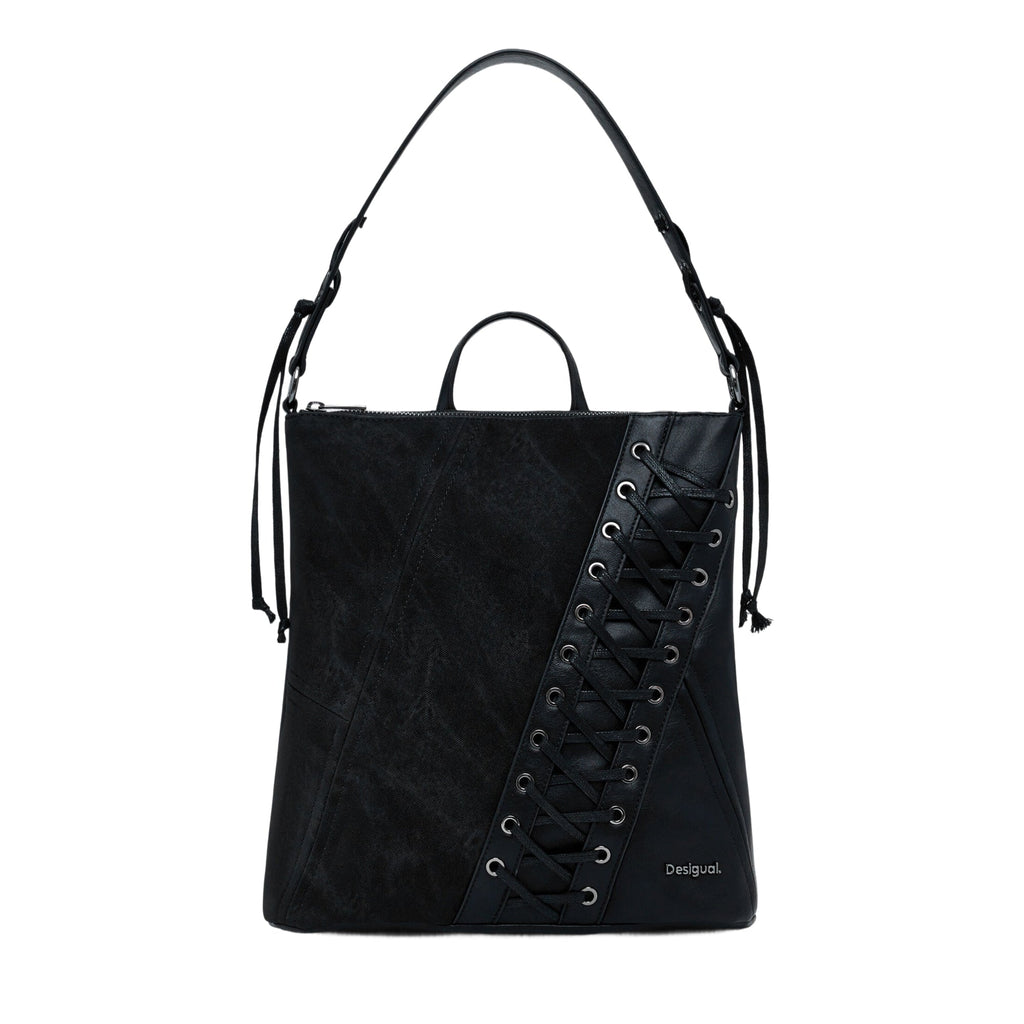 DESIGUAL Women's Patch Tango Pretoria Mini Black Backpack