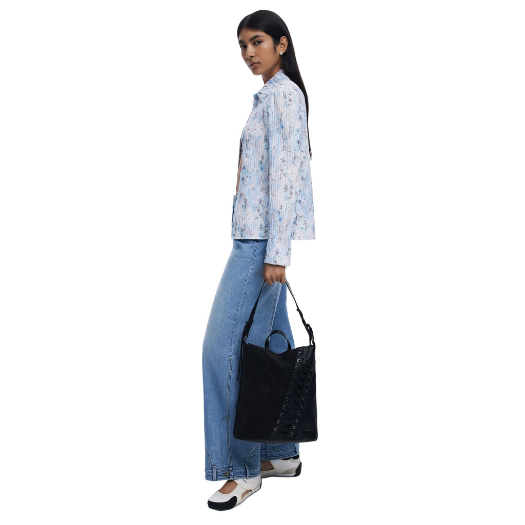 DESIGUAL Women's Patch Tango Pretoria Mini Black Backpack