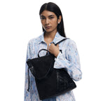 DESIGUAL Women's Patch Tango Pretoria Mini Black Backpack