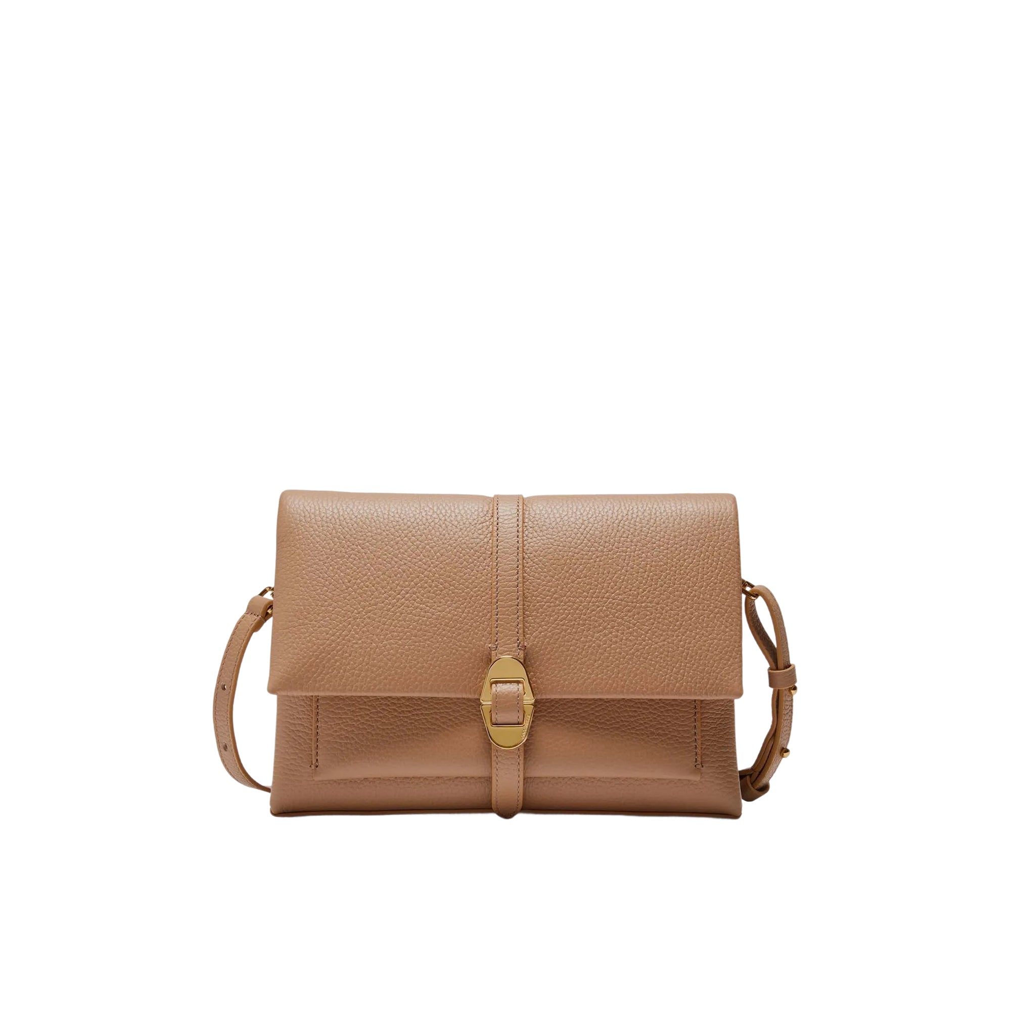 COCCINELLE Women's Brown Bag with Adjustable Shoulder Strap, Made of Genuine Leather, Dorian Small
