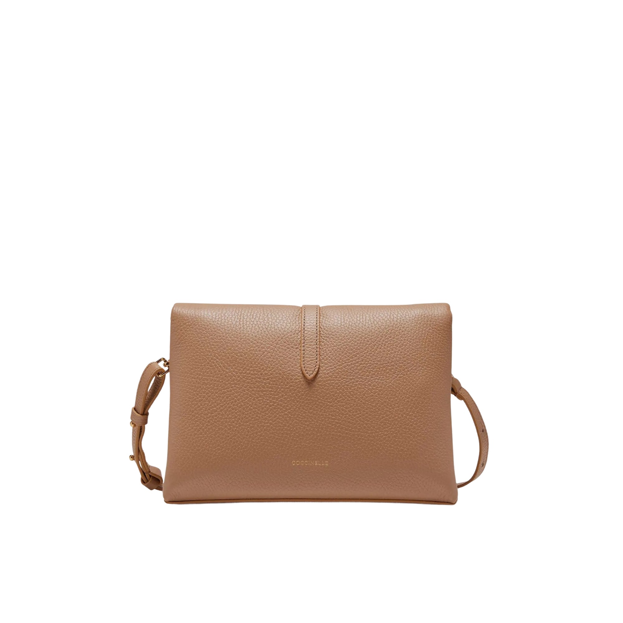 COCCINELLE Women's Brown Bag with Adjustable Shoulder Strap, Made of Genuine Leather, Dorian Small