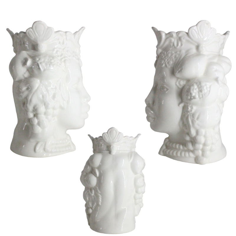 Sharon Testa di Moro Porcellana Bianca Capodimonte 24x18 cm