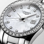 Longines orologio Conquest Classic 29,5mm madreperla diamanti quarzo acciaio L2.286.0.87.6