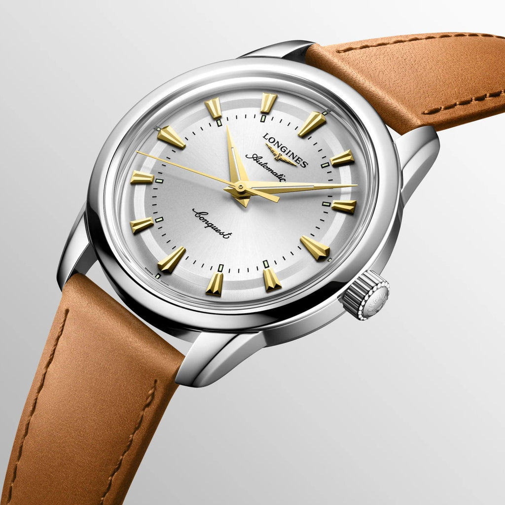 Longines Conquest Heritage 38mm silver automatic steel watch L1.649.4.72.2